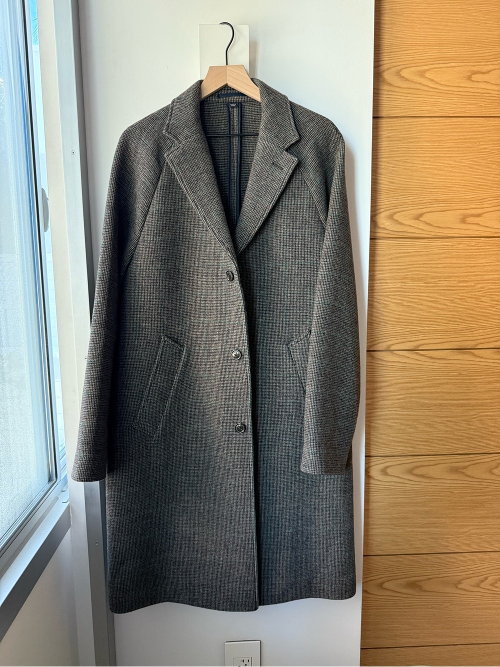 J. Crew Grey Tweed Single-Breasted Trench Coat